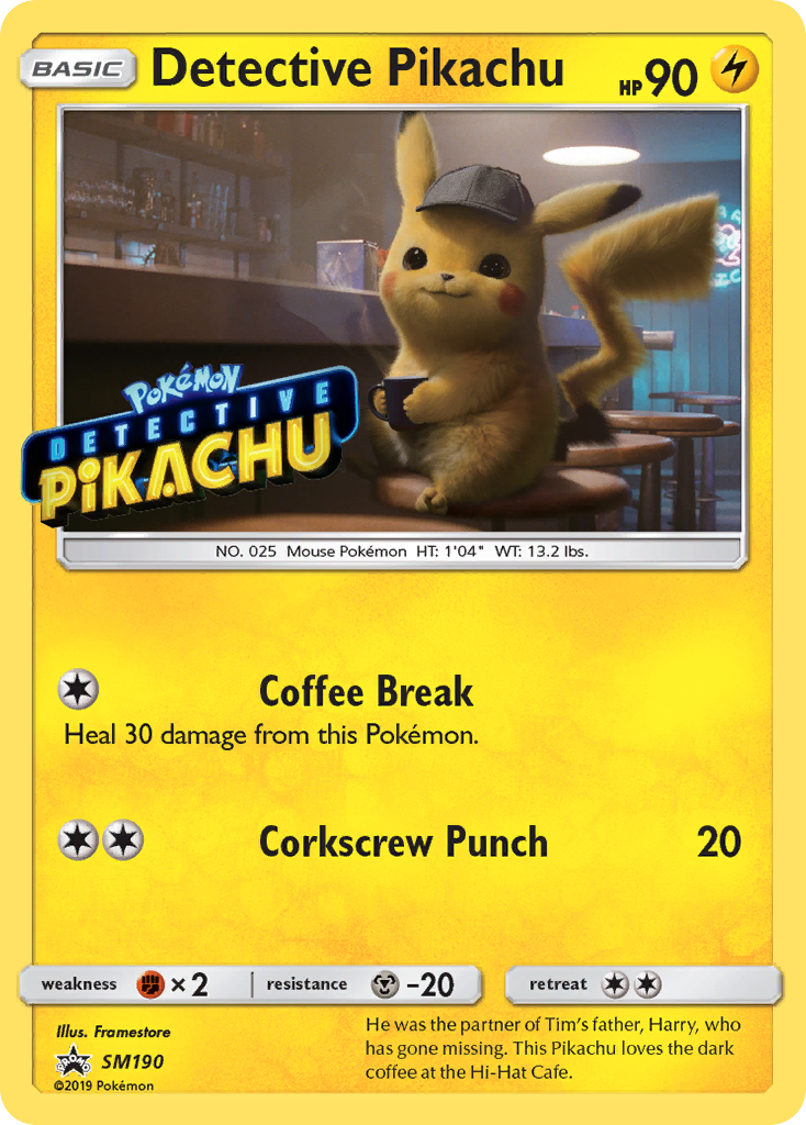 Detective Pikachu SM190 SM Black Star Promos