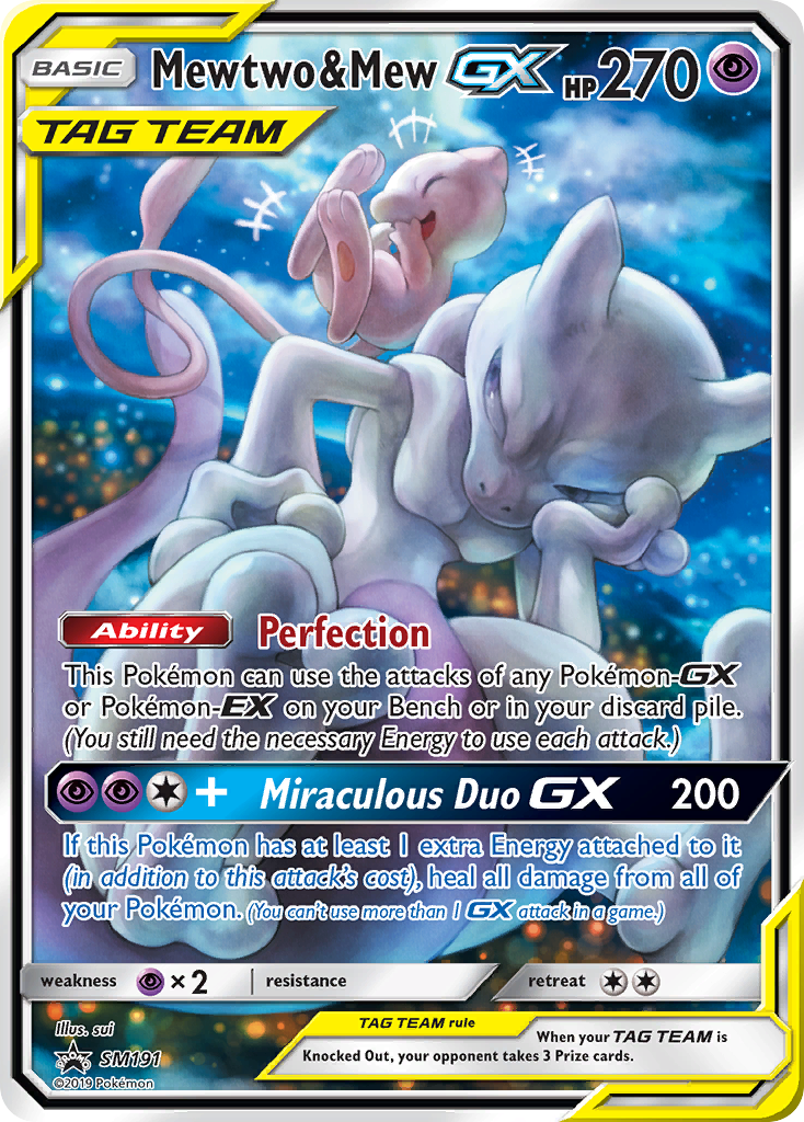 Mewtwo & Mew-GX SM191 SM Black Star Promos