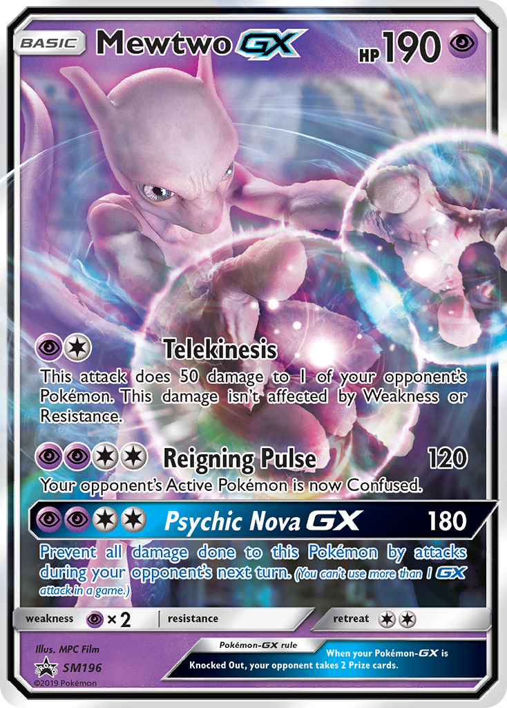 Mewtwo-GX SM196 SM Black Star Promos