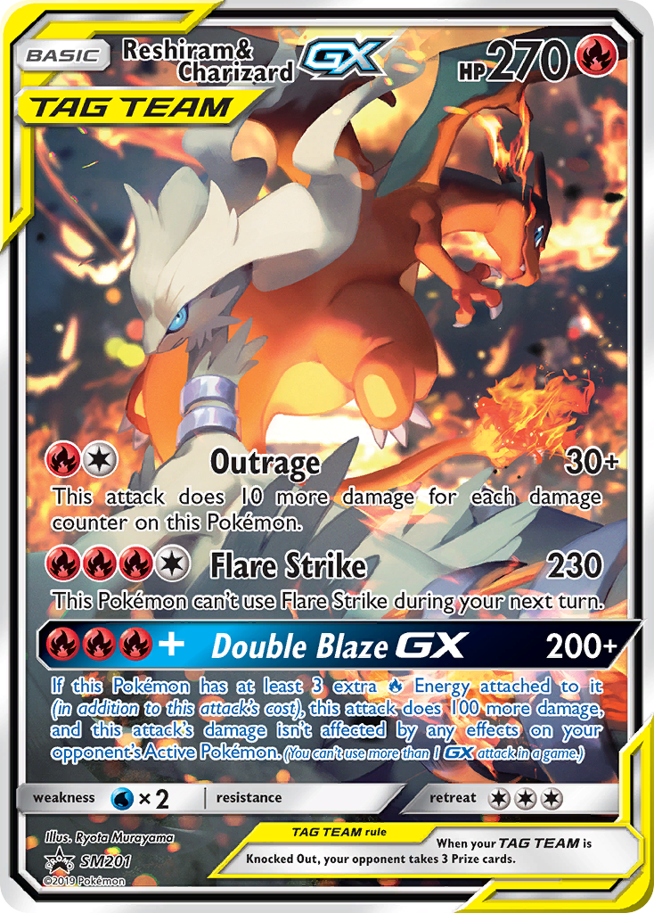 Reshiram & Charizard-GX SM201 SM Black Star Promos