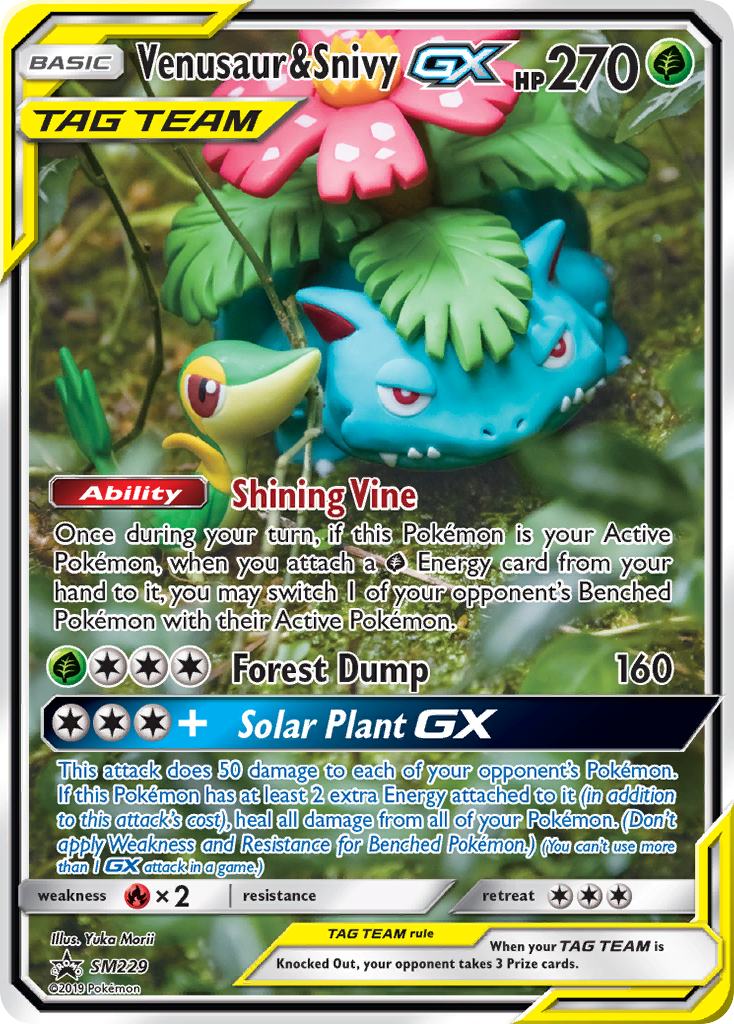 Venusaur & Snivy-GX SM229 SM Black Star Promos