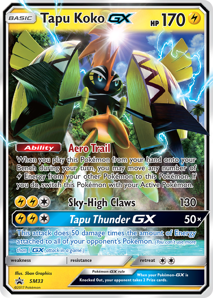 Tapu Koko-GX SM33 SM Black Star Promos