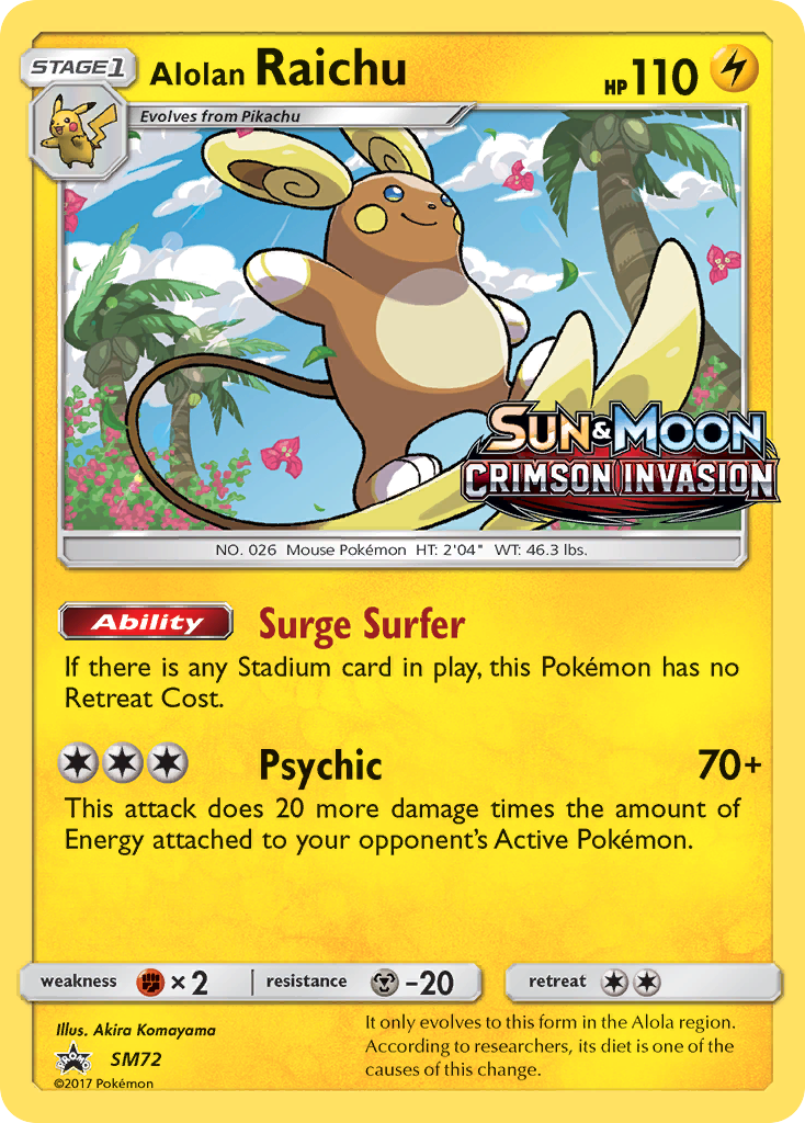 Alolan Raichu SM72 SM Black Star Promos