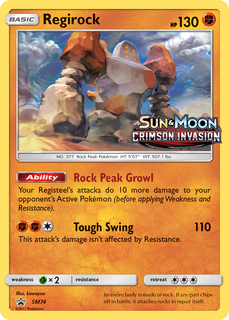 Regirock SM74 SM Black Star Promos