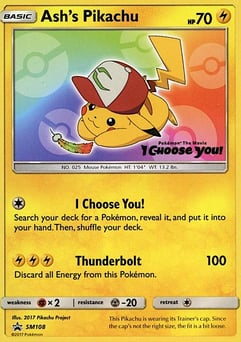 Ash's Pikachu SM108 SM Black Star Promos