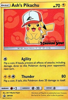 Ash's Pikachu SM109 SM Black Star Promos