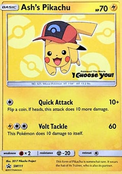 Ash's Pikachu SM111 SM Black Star Promos