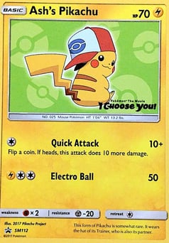 Ash's Pikachu SM112 SM Black Star Promos