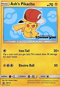 Ash's Pikachu SM113 SM Black Star Promos
