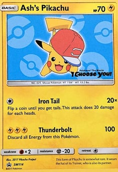 Ash's Pikachu SM114 SM Black Star Promos