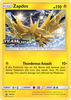 Zapdos SM159 SM Black Star Promos