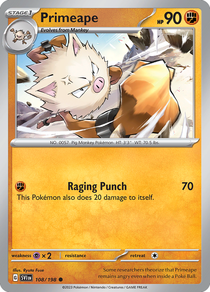 Primeape 108/198 Scarlet & Violet