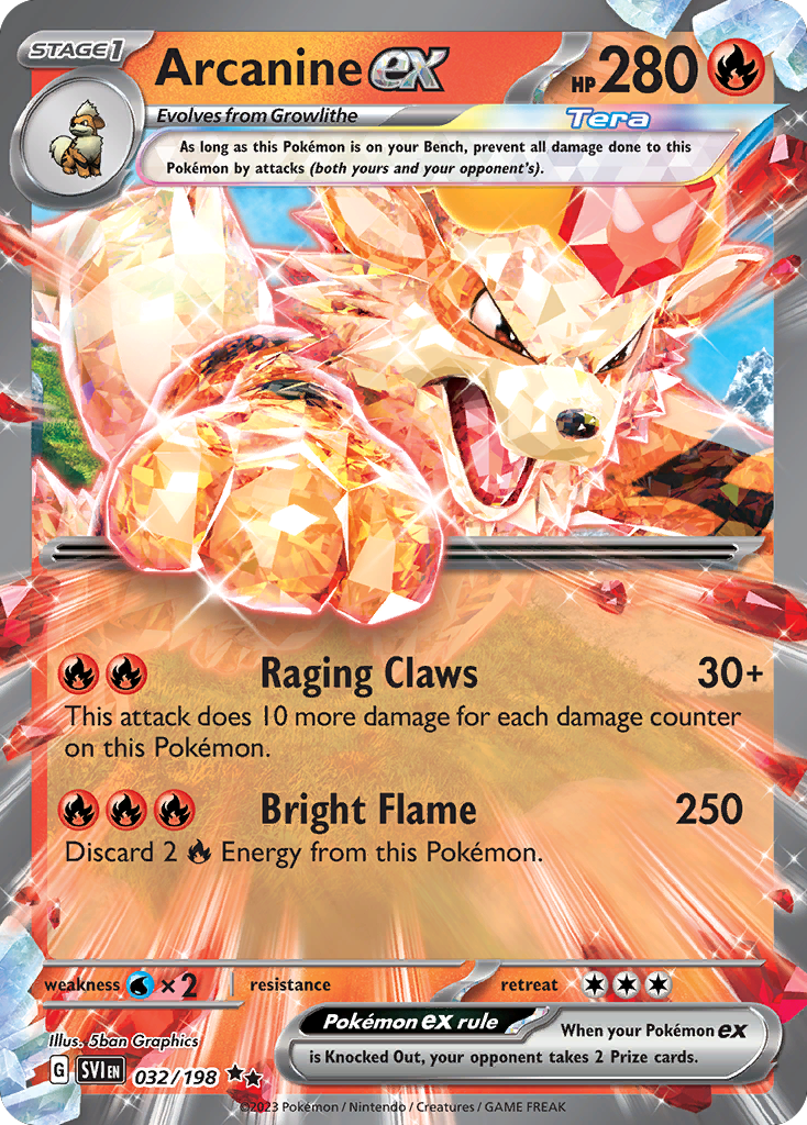 Arcanine ex 032/198 Scarlet & Violet