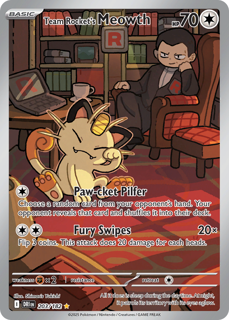 Team Rocket's Meowth 203/182 Destined Rivals