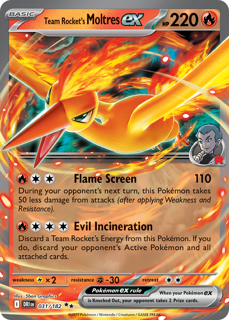 Team Rocket's Moltres ex 031/182 Destined Rivals