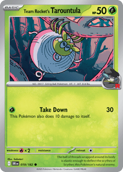 Team Rocket's Tarountula 019/182 Destined Rivals