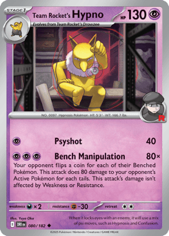 Team Rocket's Hypno 080/182 Destined Rivals