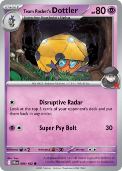 Team Rocket's Dottler 088/182 Destined Rivals