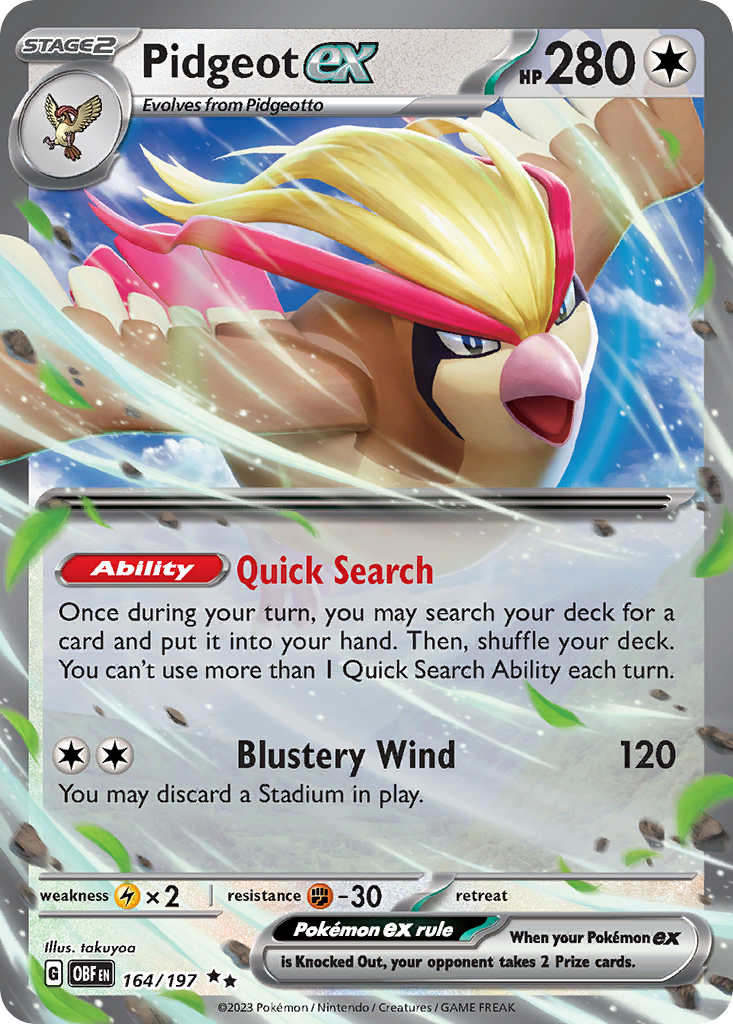 Pidgeot ex 164/197 Obsidian Flames