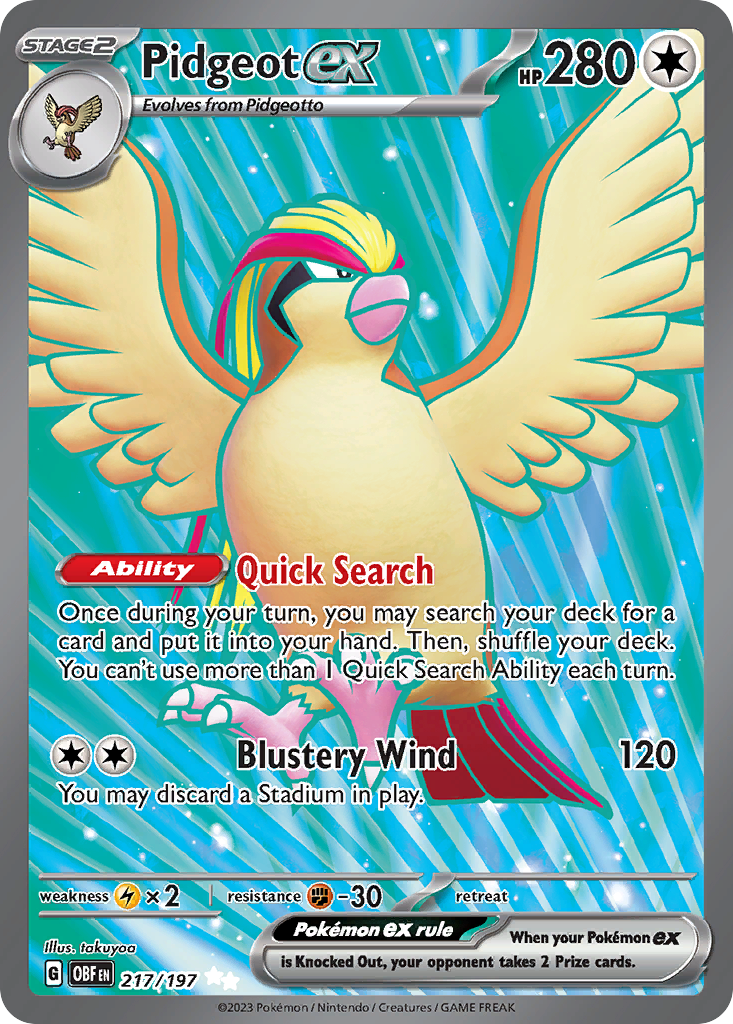 Pidgeot ex 217/197 Obsidian Flames