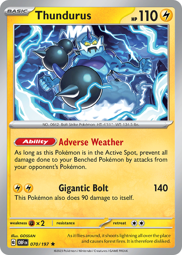 Thundurus 070/197 Obsidian Flames