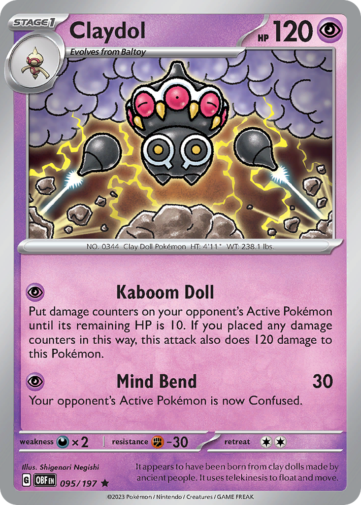Claydol 095/197 Obsidian Flames