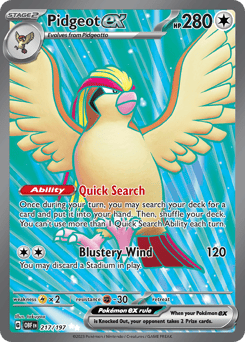 Pidgeot ex 217/197 Obsidian Flames