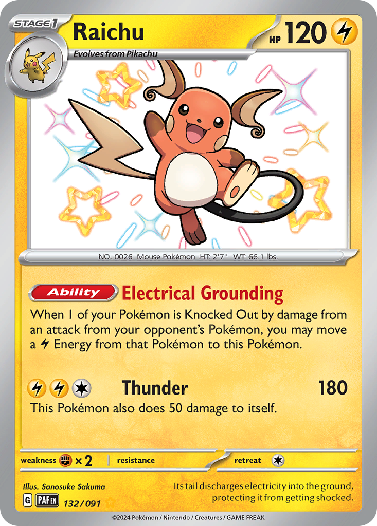 Raichu 132/091 Paldean Fates