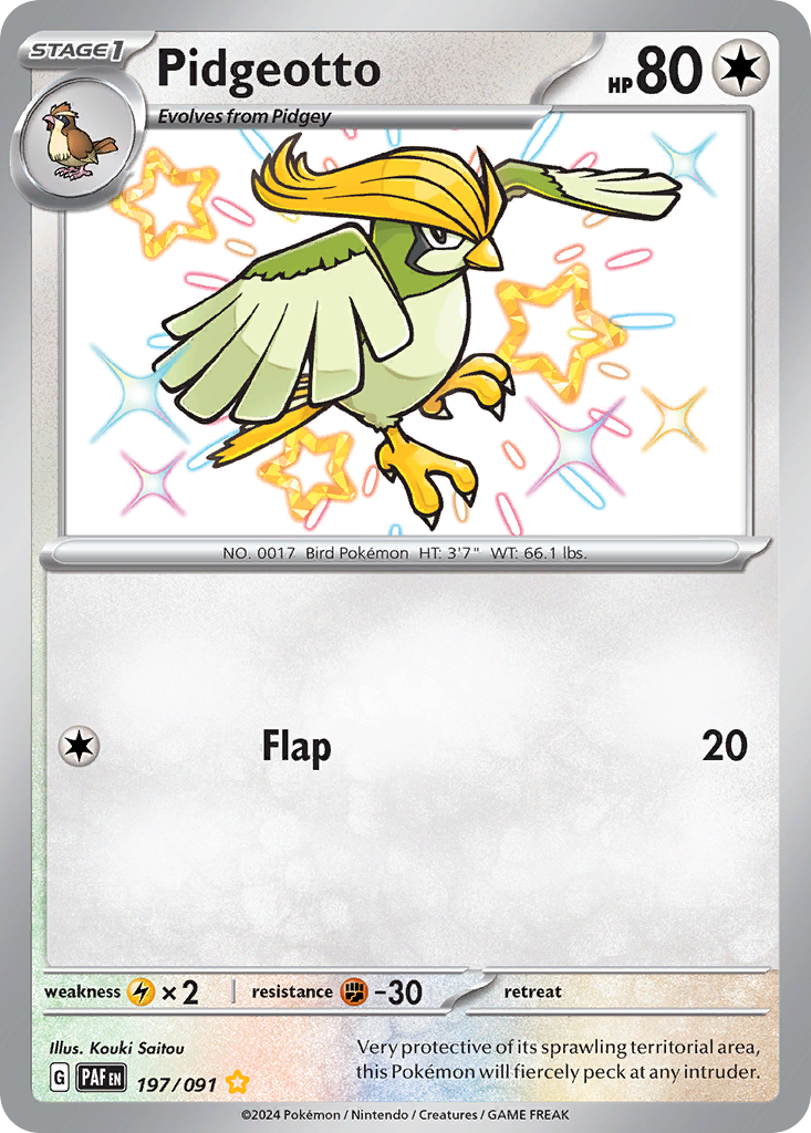 Pidgeotto 197/091 Paldean Fates