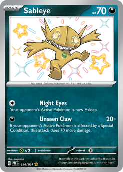 Sableye 184/091 Paldean Fates