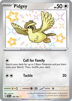 Pidgey 196/091 Paldean Fates