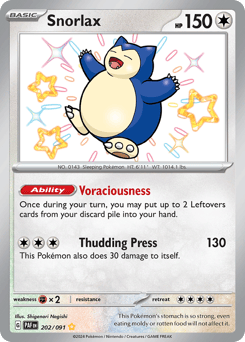 Snorlax 202/091 Paldean Fates