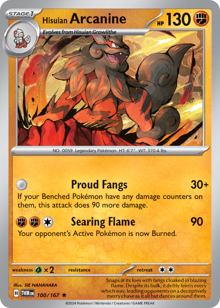 Hisuian Arcanine 100/167 Twilight Masquerade