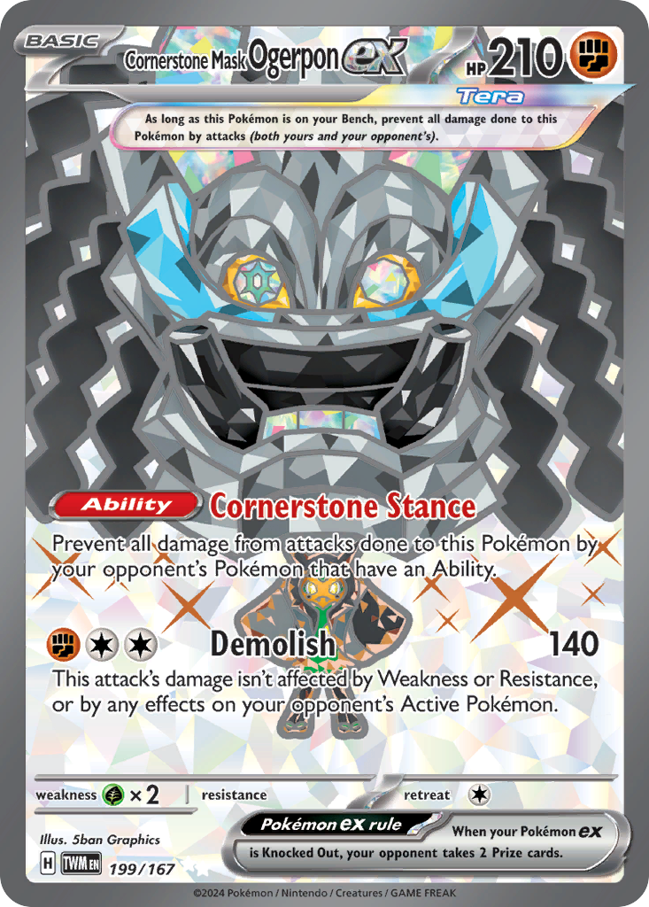 Cornerstone Mask Ogerpon ex 199/167 Twilight Masquerade
