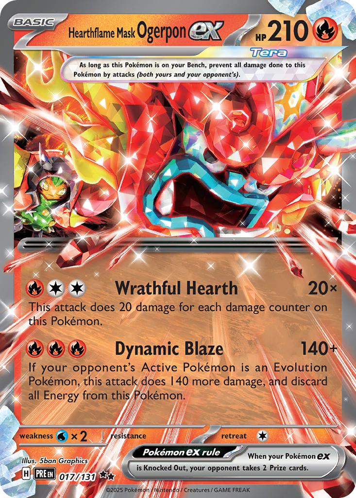 Hearthflame Mask Ogerpon ex 017/131 Prismatic Evolutions