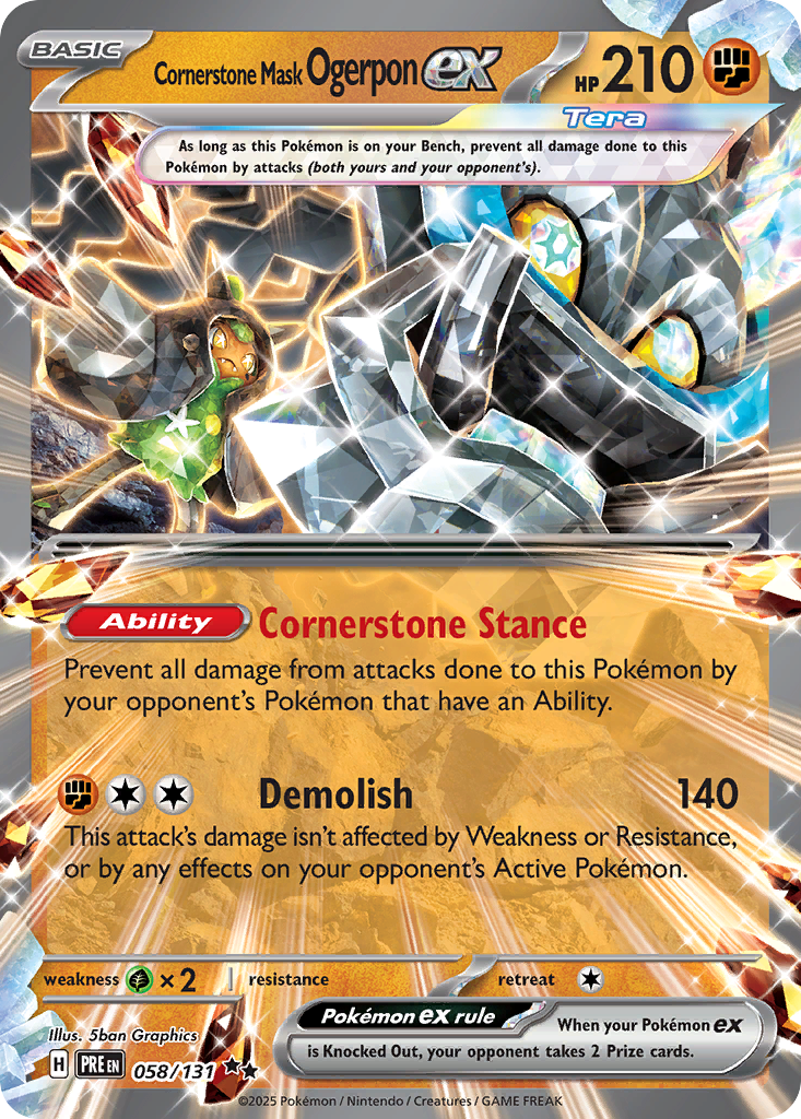 Cornerstone Mask Ogerpon ex 058/131 Prismatic Evolutions