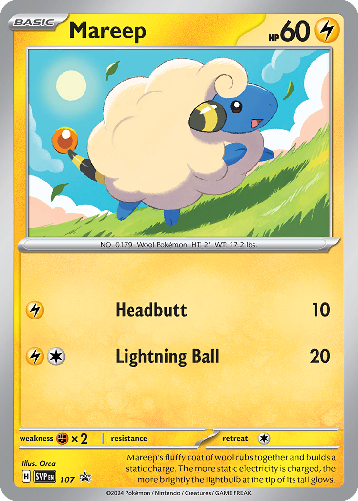 Mareep 107 Scarlet & Violet Black Star Promos