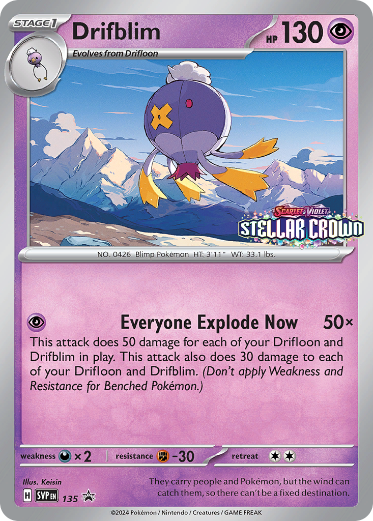 Drifblim 135 Scarlet & Violet Black Star Promos