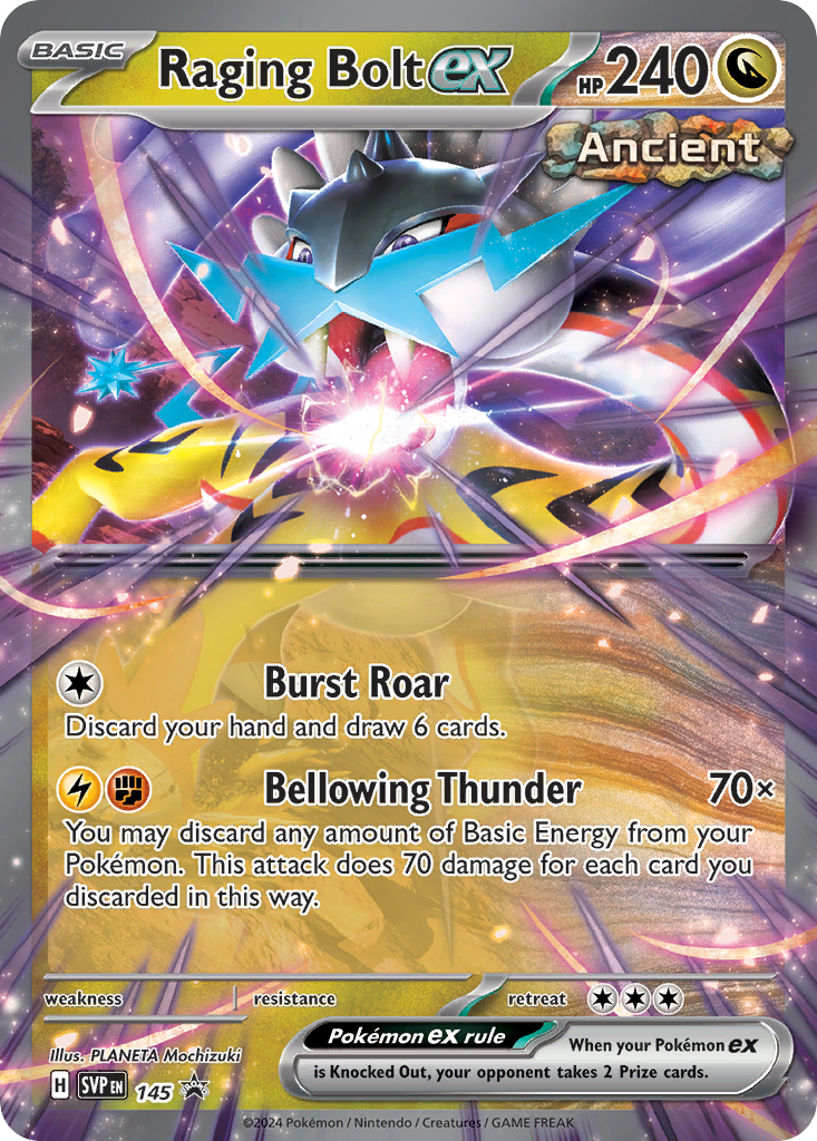 Raging Bolt ex 145 Scarlet & Violet Black Star Promos