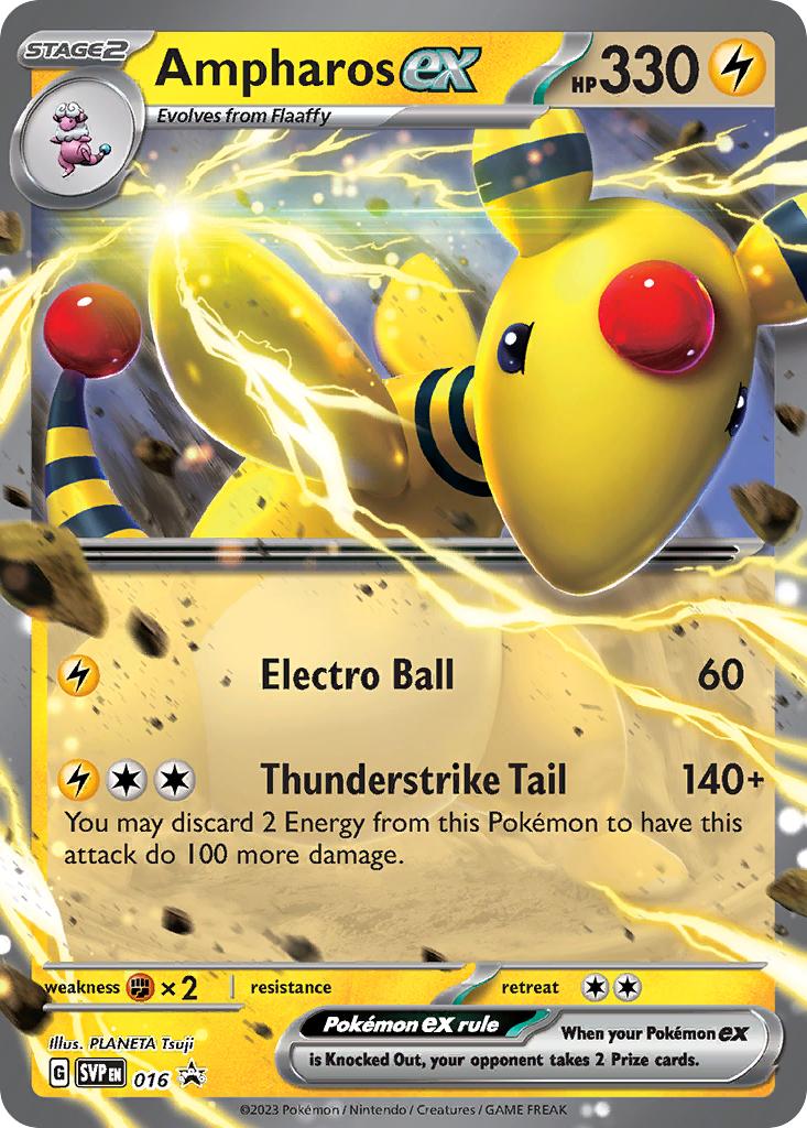 Ampharos ex 016 Scarlet & Violet Black Star Promos