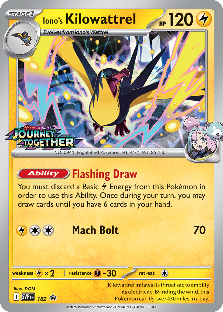 Iono's Kilowattrel 182 Scarlet & Violet Black Star Promos