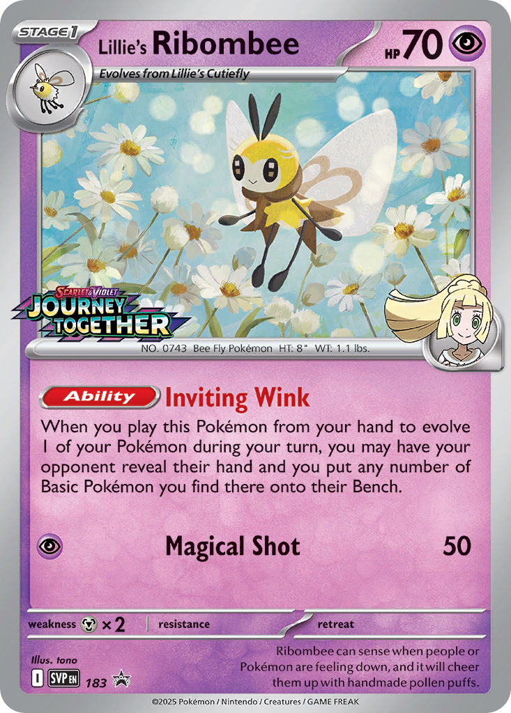 Lillie's Ribombee 183 Scarlet & Violet Black Star Promos