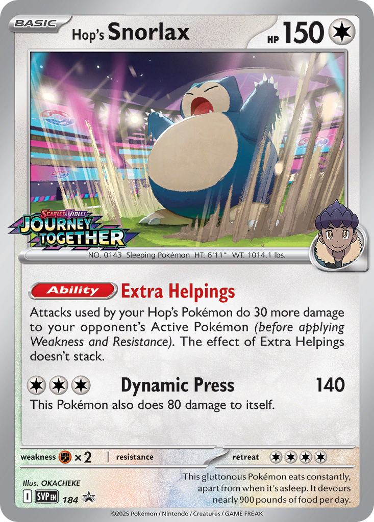 Hop's Snorlax 184 Scarlet & Violet Black Star Promos