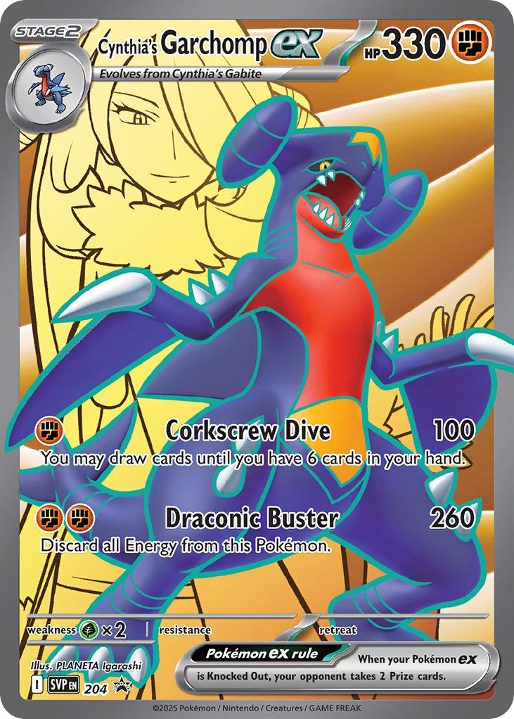 Cynthia’s Garchomp ex 204 Scarlet & Violet Black Star Promos