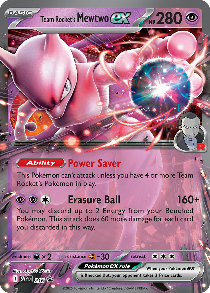 Team Rocket's Mewtwo ex 216 Scarlet & Violet Black Star Promos