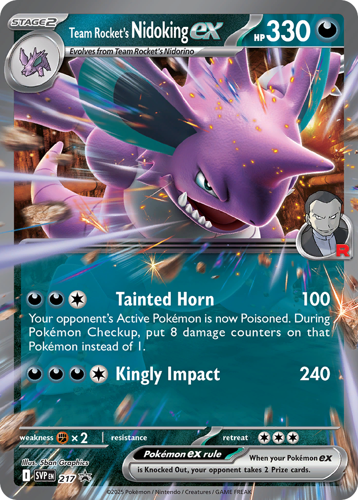 Team Rocket's Nidoking ex 217 Scarlet & Violet Black Star Promos