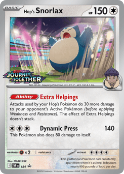 Hop's Snorlax 184 Scarlet & Violet Black Star Promos
