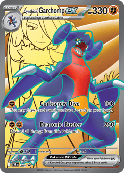 Cynthia’s Garchomp ex 204 Scarlet & Violet Black Star Promos