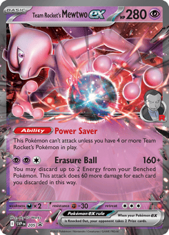 Team Rocket’s Mewtwo ex 205 Scarlet & Violet Black Star Promos