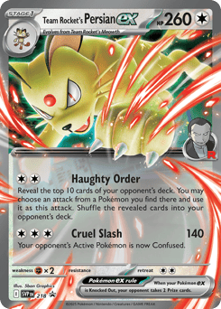 Team Rocket's Persian ex 218 Scarlet & Violet Black Star Promos